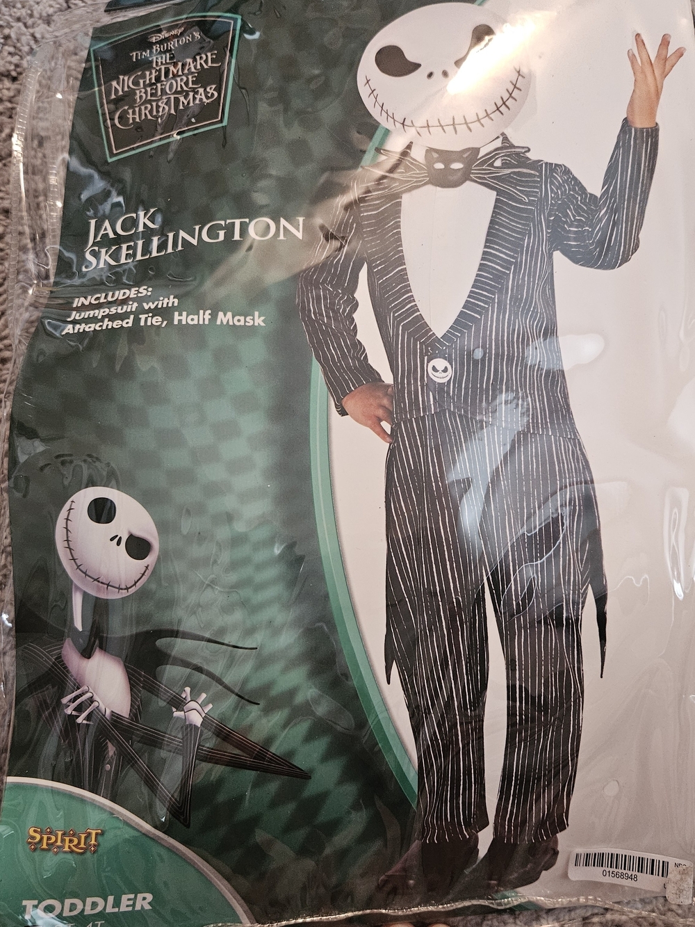 Disney Jack Skellington Toddler Pinstripe Costume - Black & White
